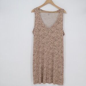 Alfani Intimates Womens XXL Tan Brown Animal Print V-Neck Sleep Nightgown
